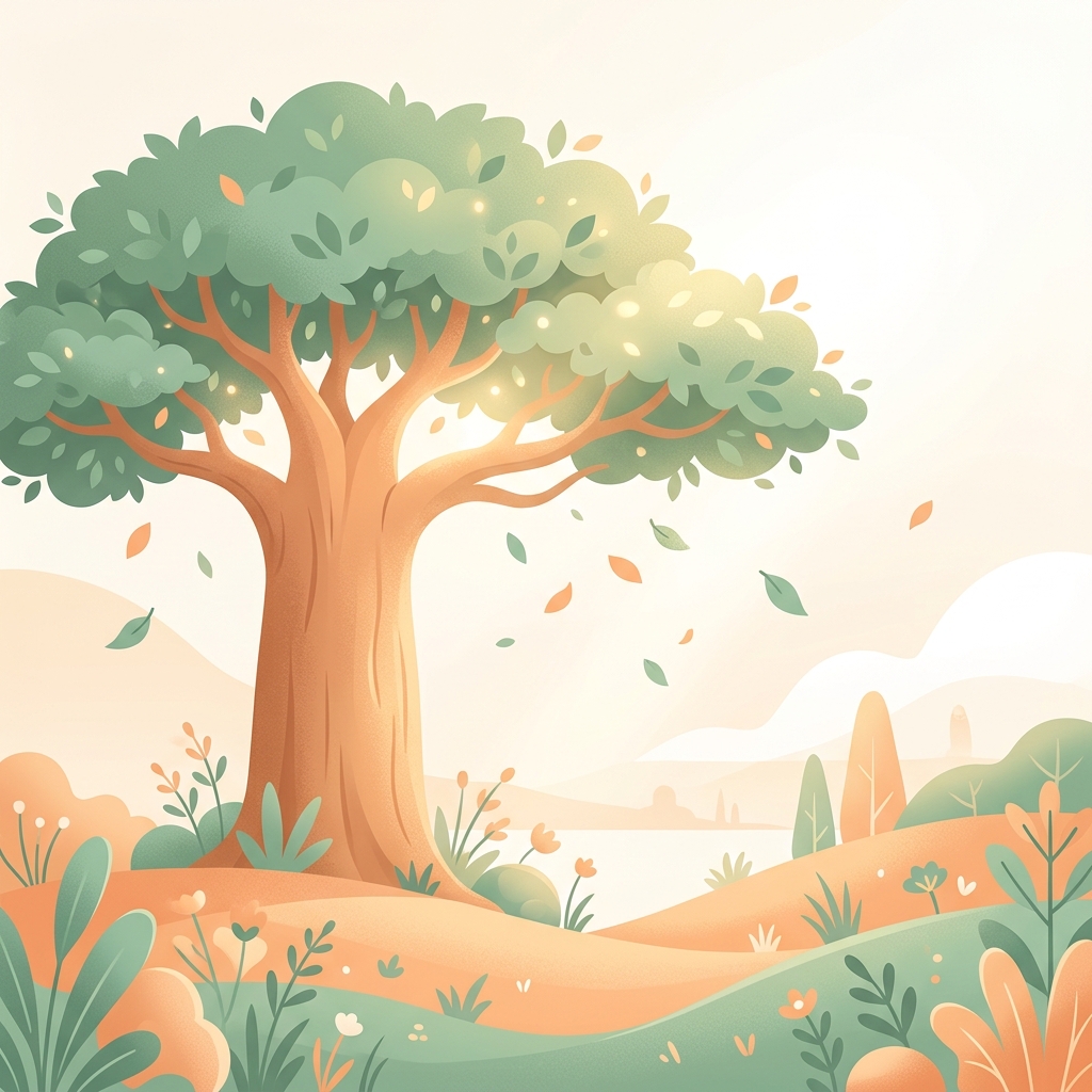 Ilustra&ccedil;&atilde;o de baob&aacute; representando crescimento e desenvolvimento infantil